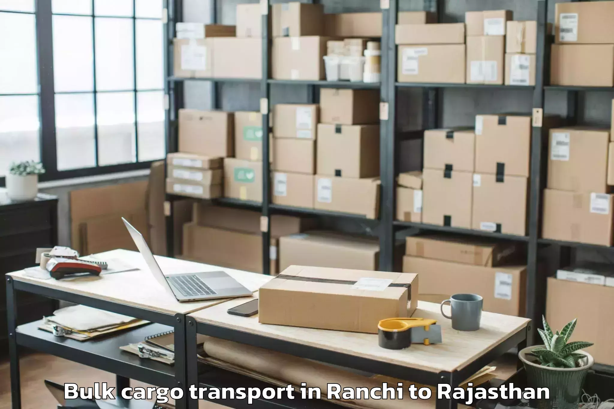 Easy Ranchi to Madhav University Pindwara Bulk Cargo Transport Booking